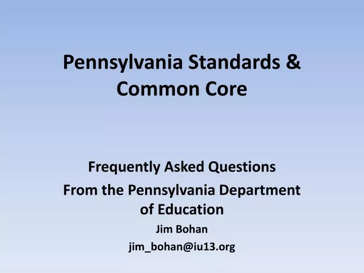 pennsylvania standards common core