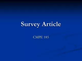 Survey Article