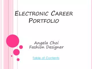 Electronic Career Portfolio