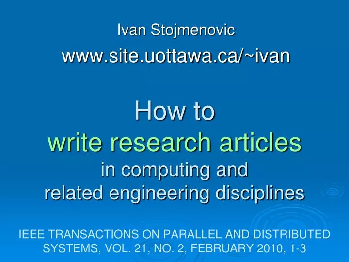 ivan stojmenovic www site uottawa ca ivan