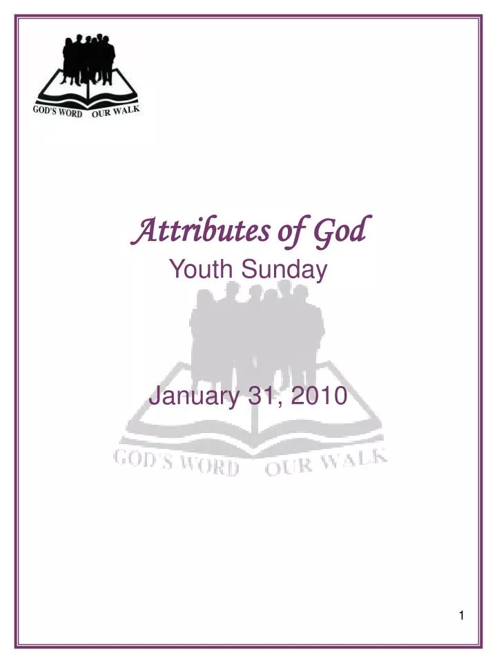 attributes of god youth sunday