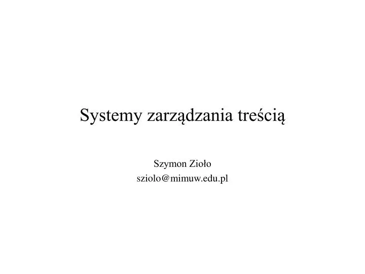 systemy zarz dzania tre ci