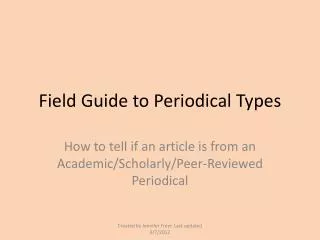 Field Guide to Periodical Types