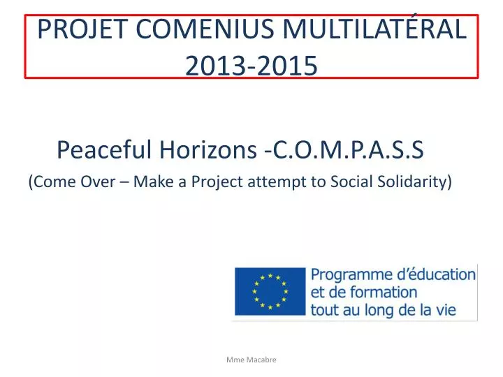 projet comenius multilat ral 2013 2015