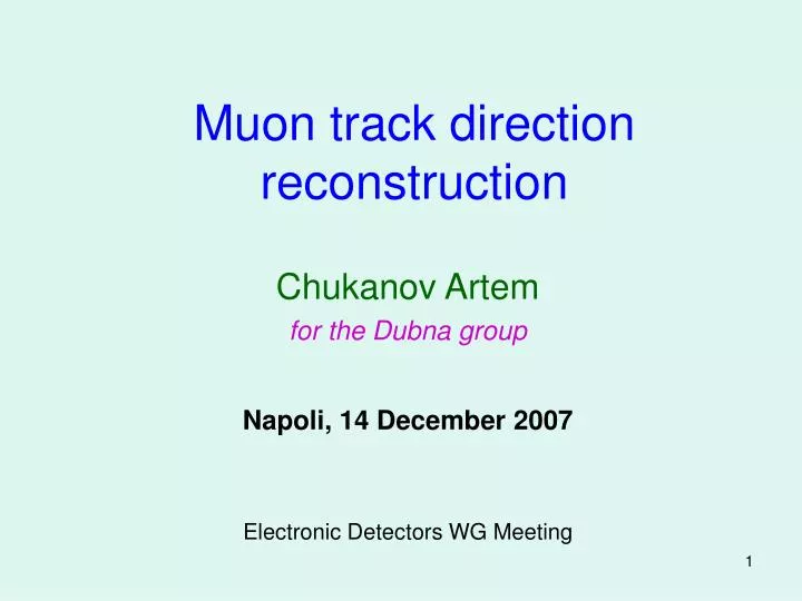 muon track direction reconstruction