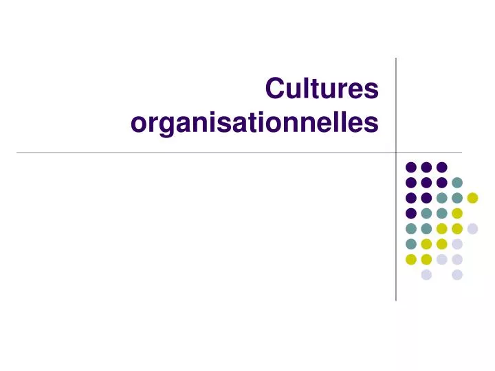 cultures organisationnelles