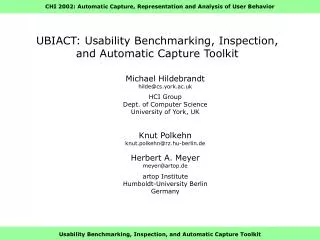 UBIACT: Usability Benchmarking, Inspection, and Automatic Capture Toolkit