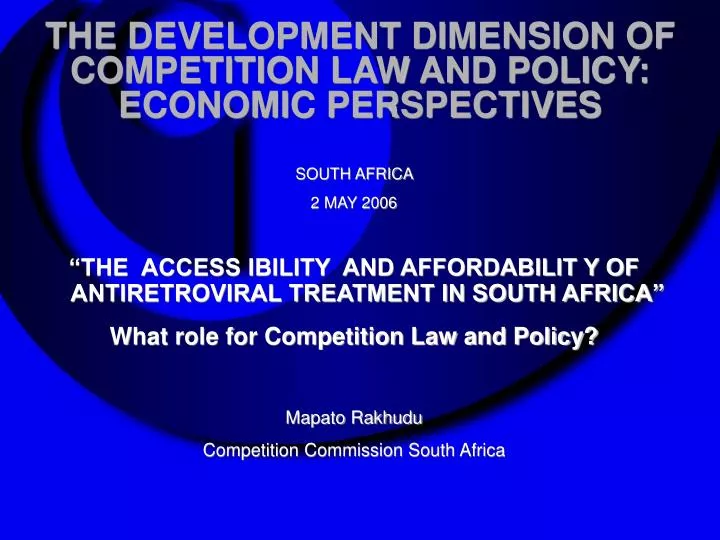 the development dimension of competition law and policy economic perspectives