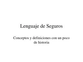 lenguaje de seguros
