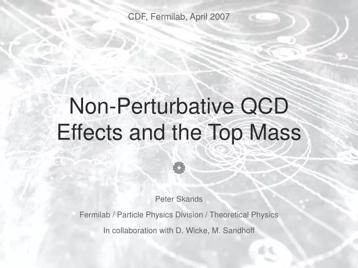 non perturbative qcd effects and the top mass