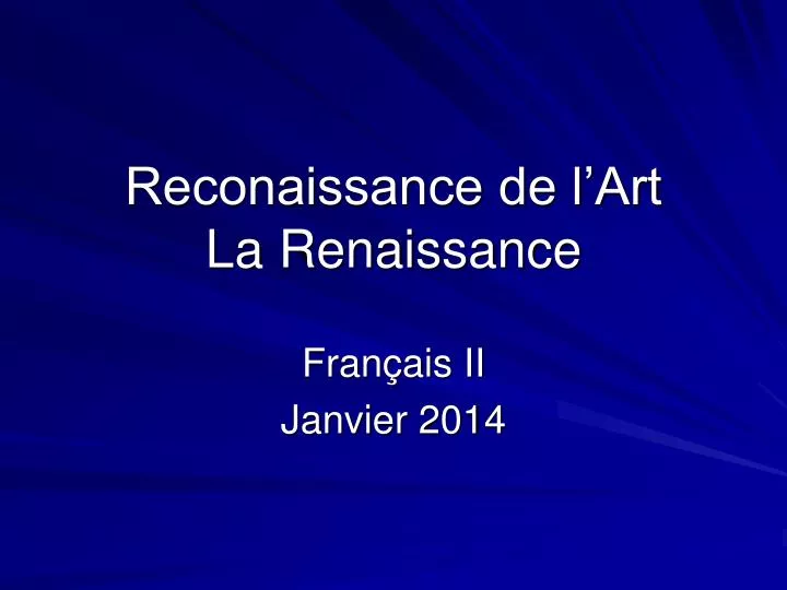 reconaissance de l art la renaissance