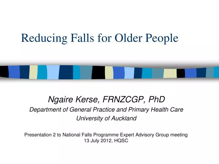 r educing falls for older people