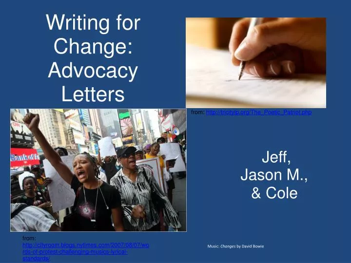 writing for change advocacy letters