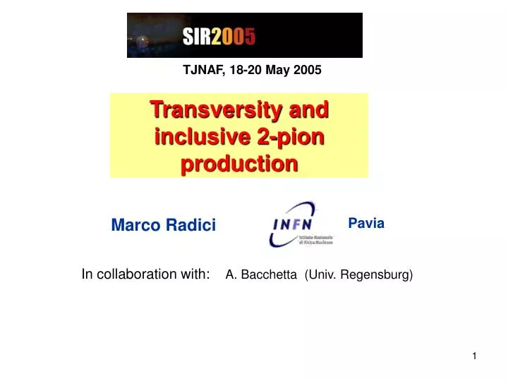 transversity and inclusive 2 pion production