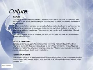 culture