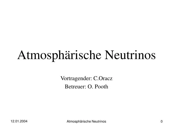 atmosph rische neutrinos