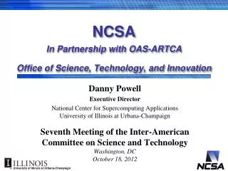 NCSA In Partnership with OAS-ARTCA Office of Science, Technology, and Innovation