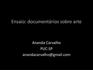 ensaio document rios sobre arte