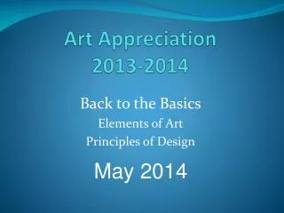 Art Appreciation 2013-2014