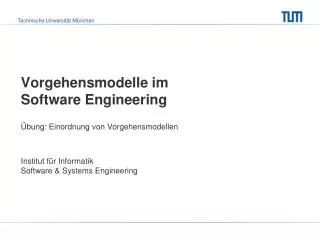 vorgehensmodelle im software engineering