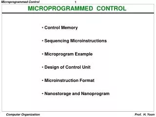 MICROPROGRAMMED CONTROL
