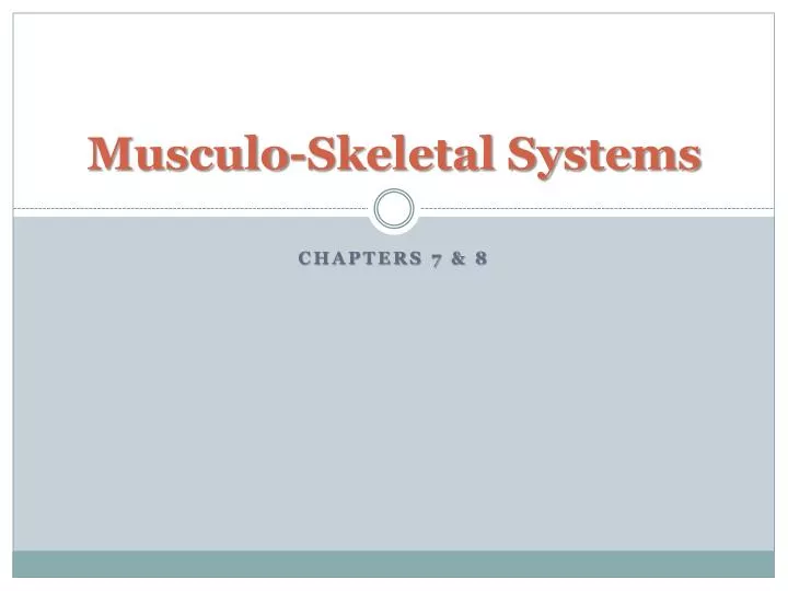 musculo skeletal systems
