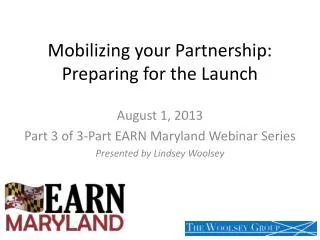 Mobilizing your Partnership: Preparing for the Launch