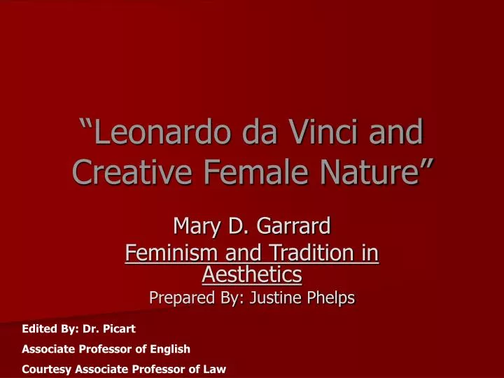 leonardo da vinci and creative female nature