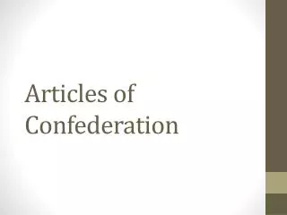 Articles of Confederation