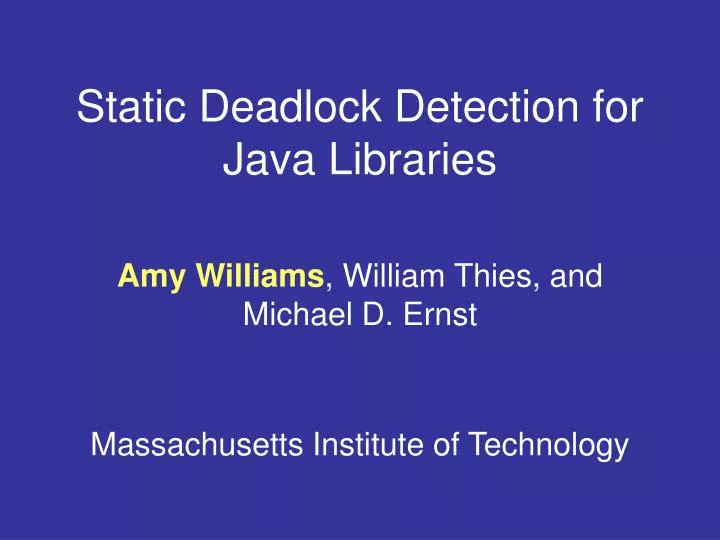 static deadlock detection for java libraries