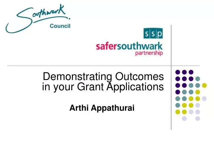 demonstrating outcomes in your grant applications arthi appathurai