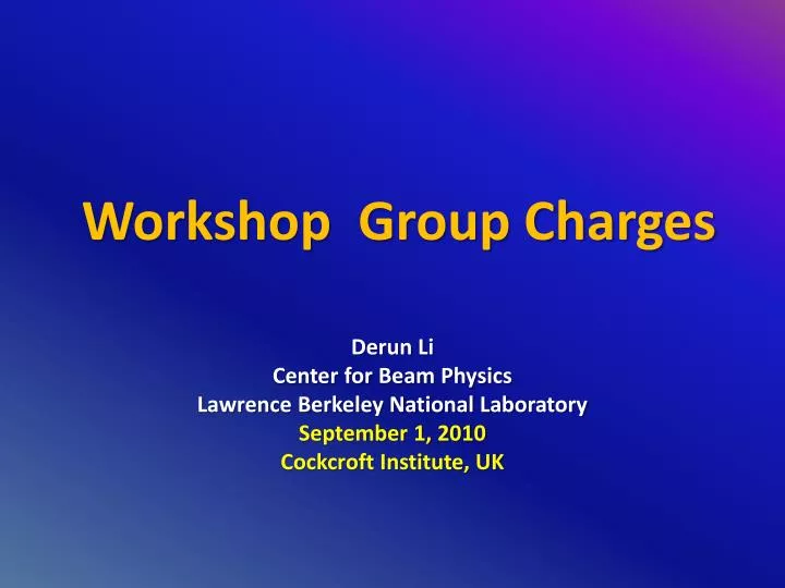 workshop group charges