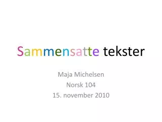 s a m m e n s a t t e tekster