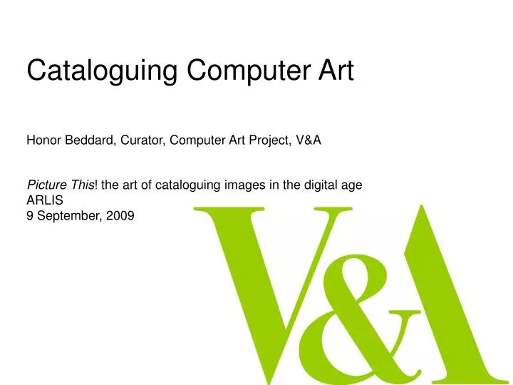 cataloguing computer art