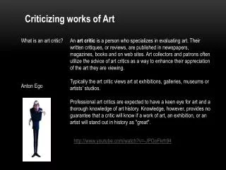 Criticizing works of Art