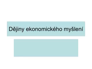 d jiny ekonomick ho my len