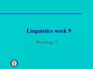 Linguistics week 9