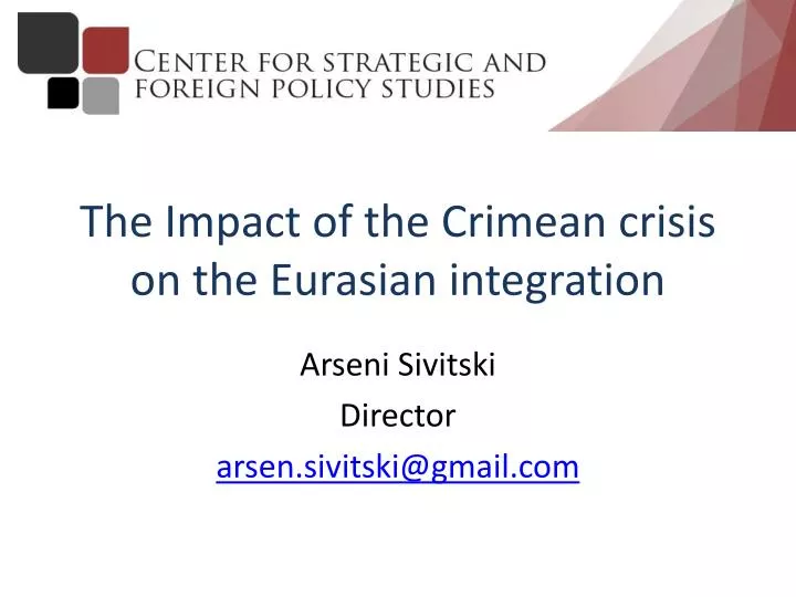 the impact of the crimean crisis on the eurasian integration