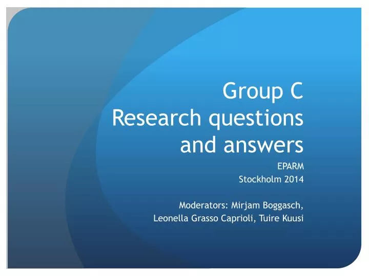 group c research questions and answers