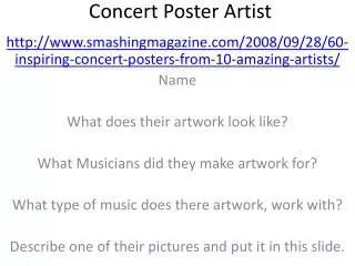 Concert Poster Artist