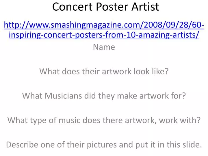 concert poster artist