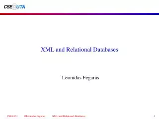 XML and Relational Databases