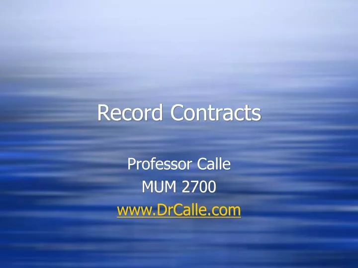 record contracts