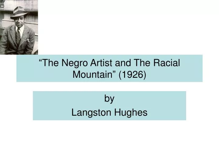 the negro artist and the racial mountain 1926