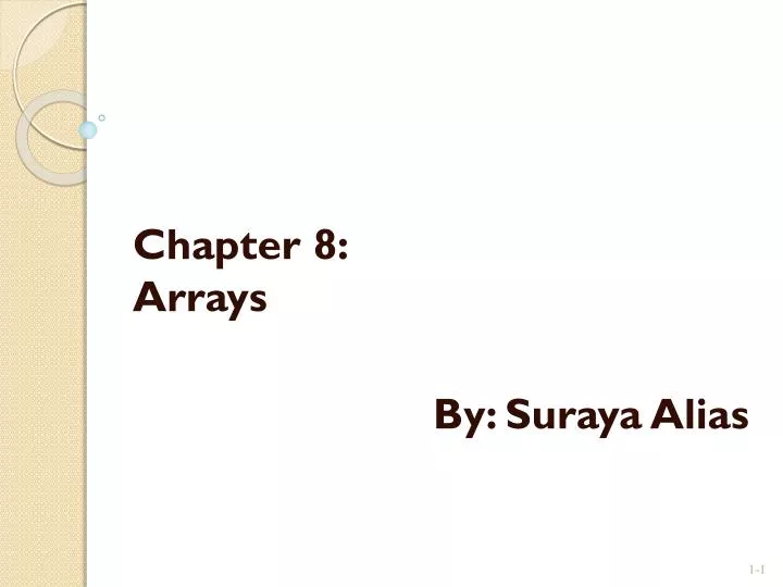 chapter 8 arrays by suraya alias