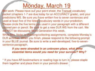 Monday, March 19