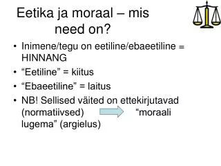 eetika ja moraal mis need on