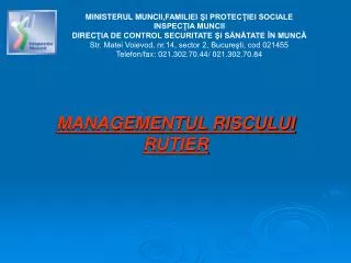managementul riscului rutier