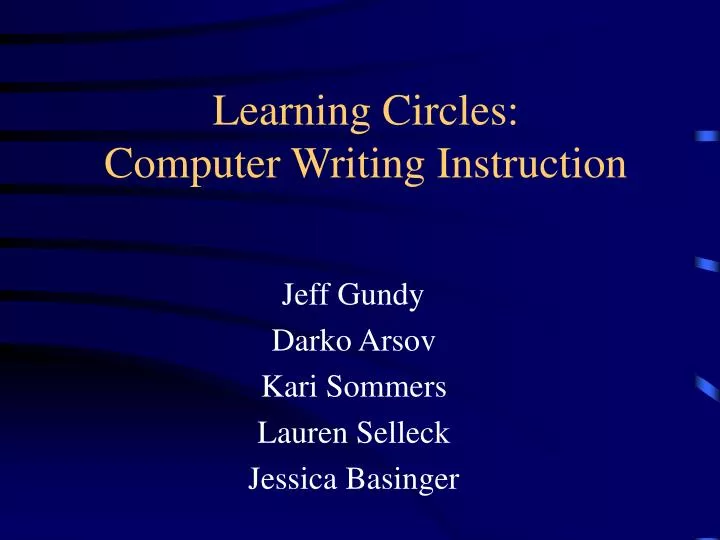 learning circles computer writing instruction