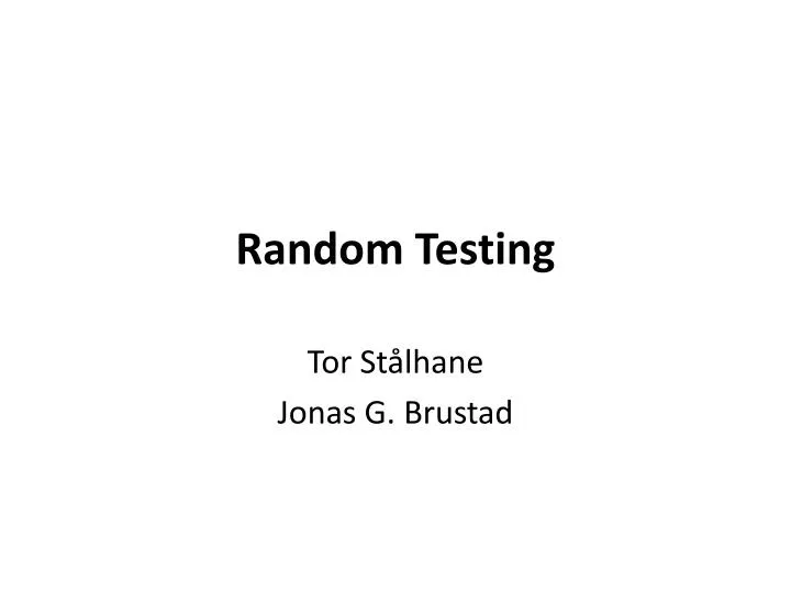 random testing